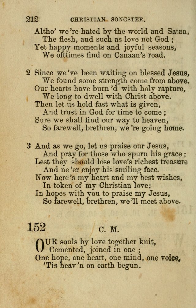 The Christian Songster: a collection of hymns and spiritual songs, usually sung at camp, prayer, and social meetings, and revivals of religion. Designed for all denominations page 221