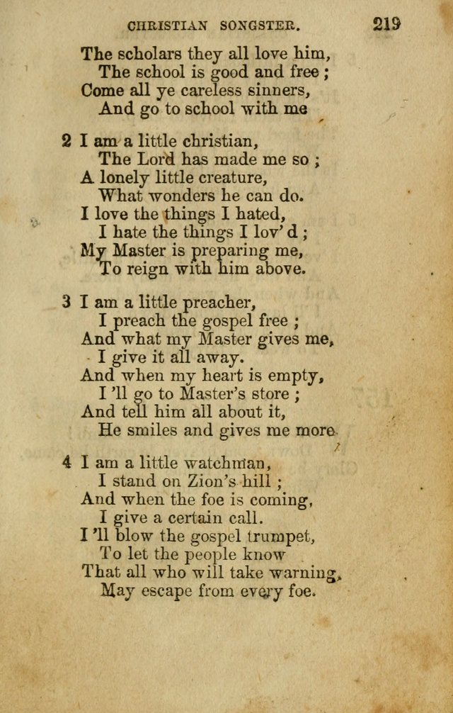 The Christian Songster: a collection of hymns and spiritual songs, usually sung at camp, prayer, and social meetings, and revivals of religion. Designed for all denominations page 228