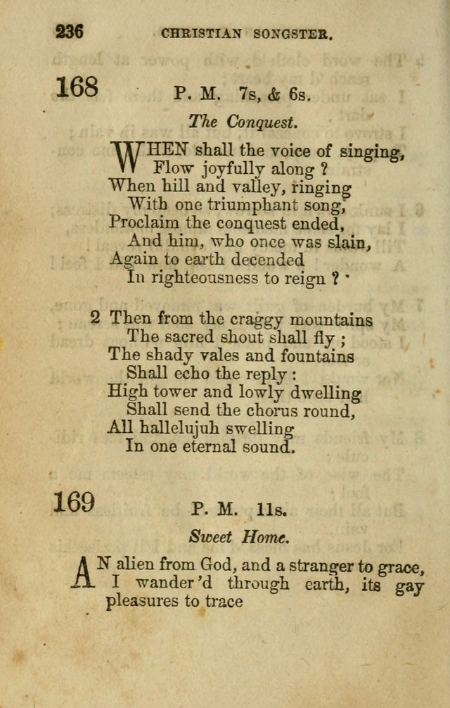 The Christian Songster: a collection of hymns and spiritual songs, usually sung at camp, prayer, and social meetings, and revivals of religion. Designed for all denominations page 245