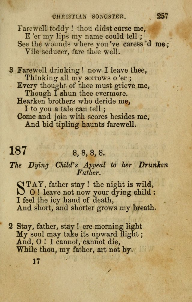 The Christian Songster: a collection of hymns and spiritual songs, usually sung at camp, prayer, and social meetings, and revivals of religion. Designed for all denominations page 266