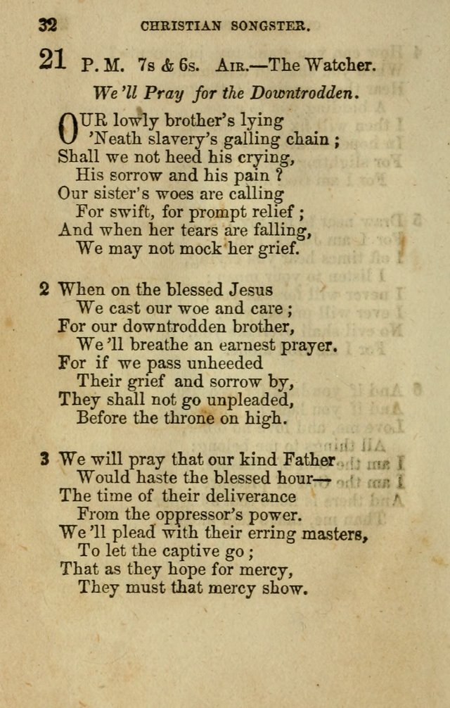 The Christian Songster: a collection of hymns and spiritual songs, usually sung at camp, prayer, and social meetings, and revivals of religion. Designed for all denominations page 39