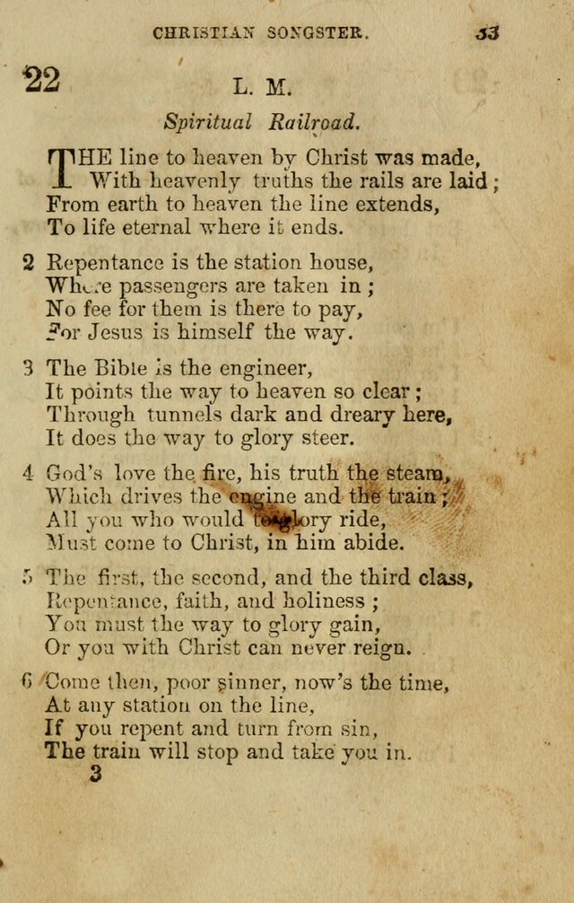 The Christian Songster: a collection of hymns and spiritual songs, usually sung at camp, prayer, and social meetings, and revivals of religion. Designed for all denominations page 40