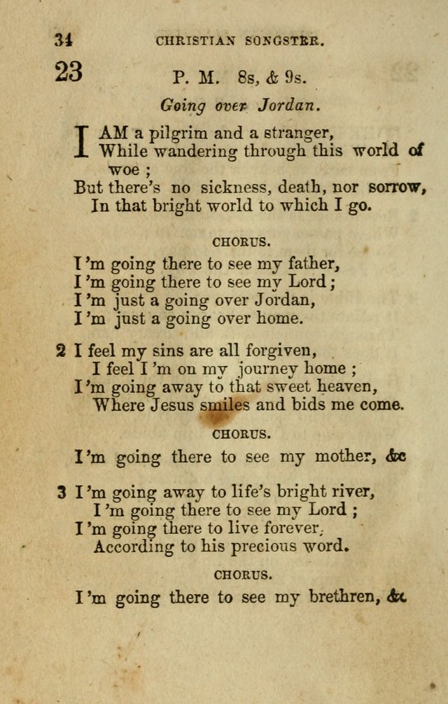 The Christian Songster: a collection of hymns and spiritual songs, usually sung at camp, prayer, and social meetings, and revivals of religion. Designed for all denominations page 41