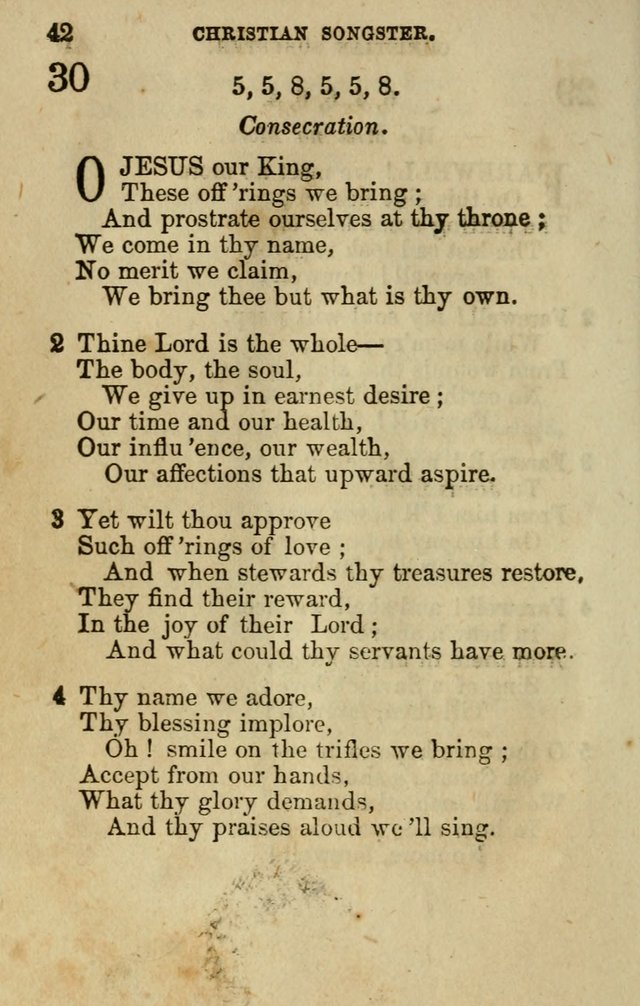 The Christian Songster: a collection of hymns and spiritual songs, usually sung at camp, prayer, and social meetings, and revivals of religion. Designed for all denominations page 49