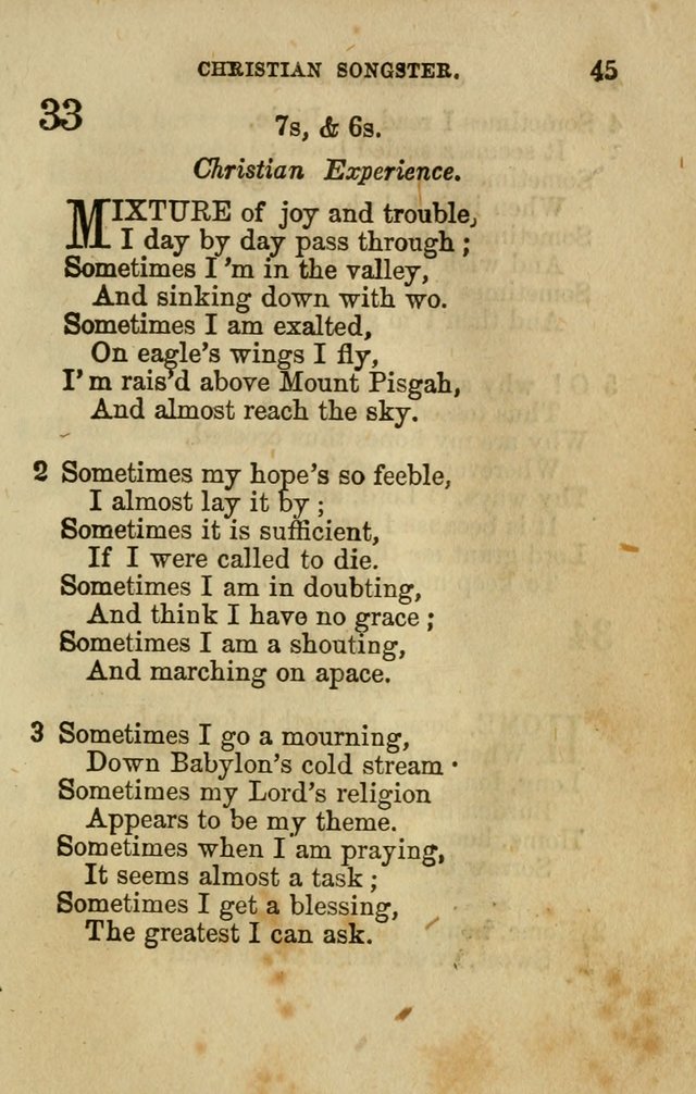 The Christian Songster: a collection of hymns and spiritual songs, usually sung at camp, prayer, and social meetings, and revivals of religion. Designed for all denominations page 52