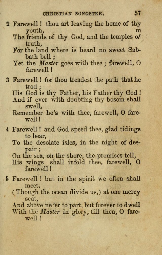 The Christian Songster: a collection of hymns and spiritual songs, usually sung at camp, prayer, and social meetings, and revivals of religion. Designed for all denominations page 64