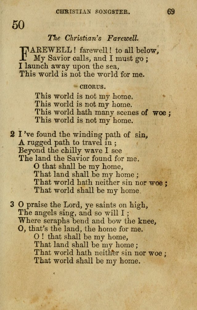 The Christian Songster: a collection of hymns and spiritual songs, usually sung at camp, prayer, and social meetings, and revivals of religion. Designed for all denominations page 76