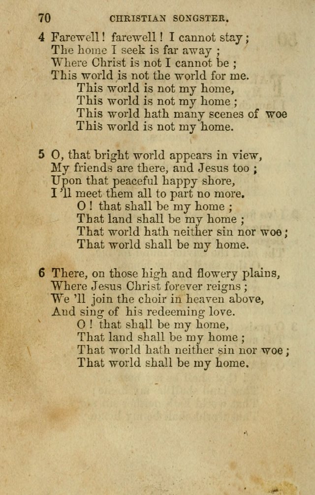 The Christian Songster: a collection of hymns and spiritual songs, usually sung at camp, prayer, and social meetings, and revivals of religion. Designed for all denominations page 77