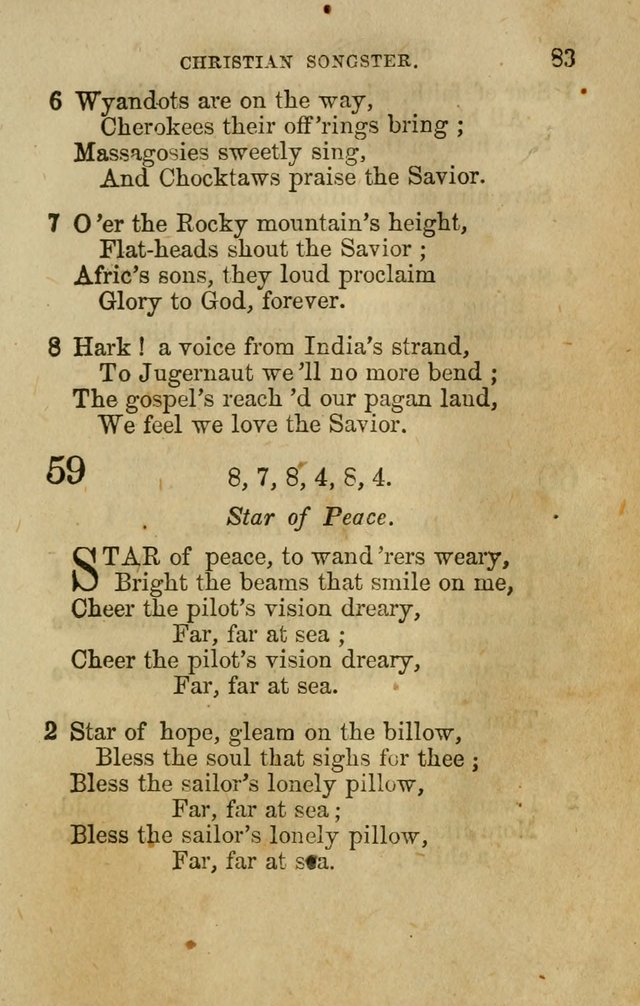 The Christian Songster: a collection of hymns and spiritual songs, usually sung at camp, prayer, and social meetings, and revivals of religion. Designed for all denominations page 90