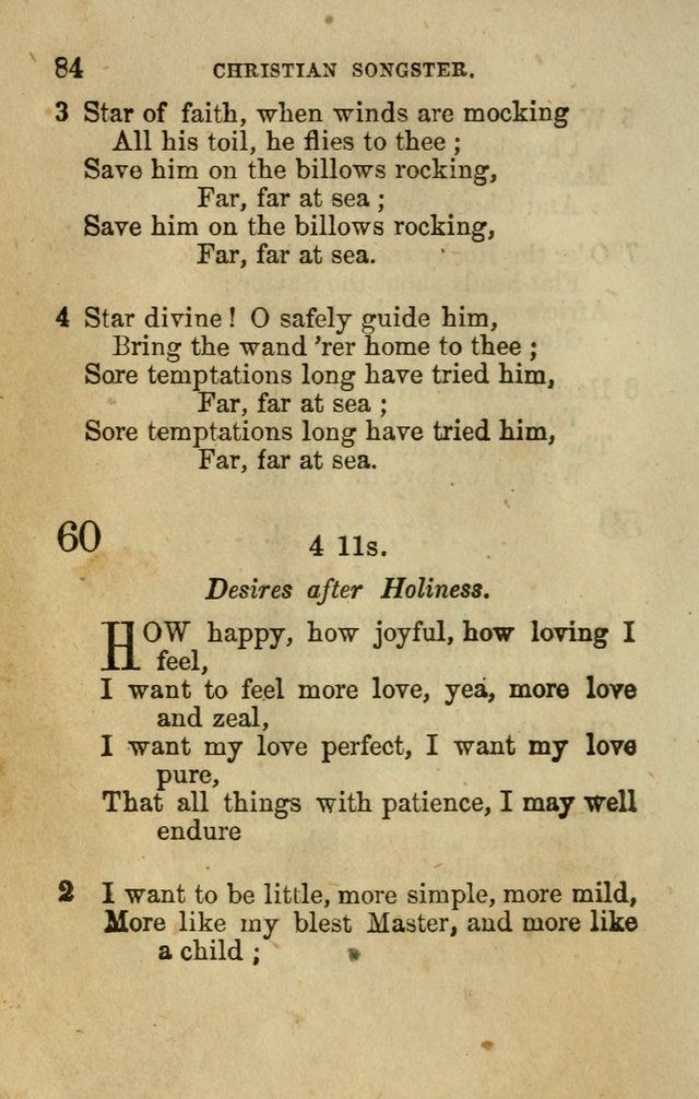 The Christian Songster: a collection of hymns and spiritual songs, usually sung at camp, prayer, and social meetings, and revivals of religion. Designed for all denominations page 91