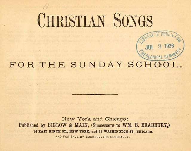 Christian Songs: for the Sunday School page 1