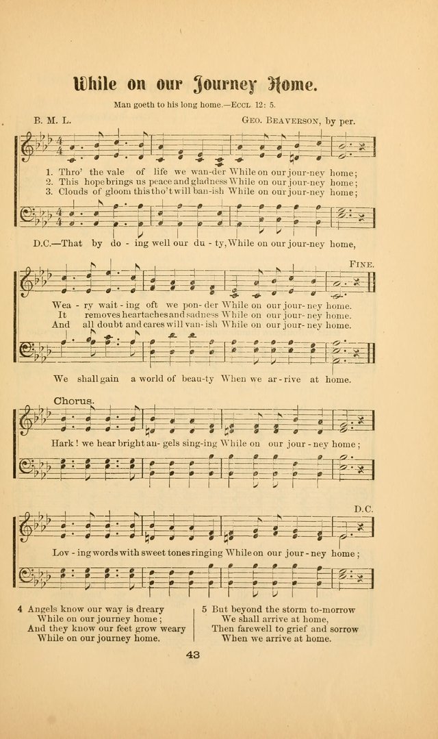 Celestial Sonnets: a collection of new and original songs and hymns of peace and progress, designed for public gatherings, home circles, religious, spiritual, temperance, social and camp meetings, etc page 48