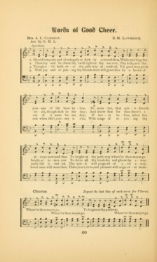 Celestial Sonnets: a collection of new and original songs and hymns of peace and progress, designed for public gatherings, home circles, religious, spiritual, temperance, social and camp meetings, etc page 65