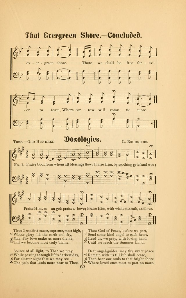 Celestial Sonnets: a collection of new and original songs and hymns of peace and progress, designed for public gatherings, home circles, religious, spiritual, temperance, social and camp meetings, etc page 92