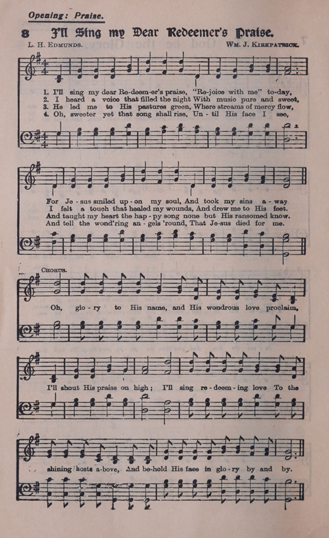 Celestial Songs: a collection of 900 choice hymns and choruses, selected for all kinds of Christian Getherings, Evangelistic Word, Solo Singers, Choirs, and the Home Circle page 8