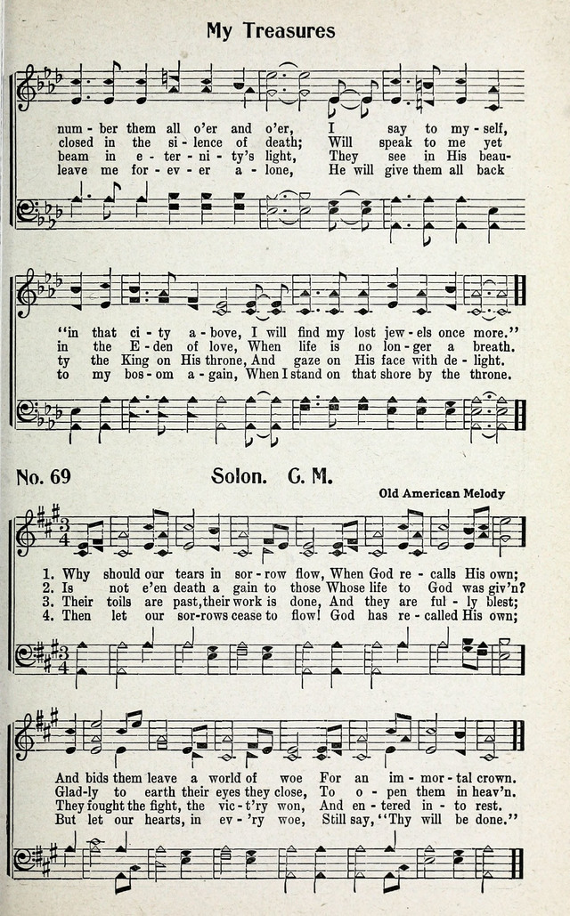 Calvary Songs: A Choice Collection of Gospel Songs, both Old and New page 70