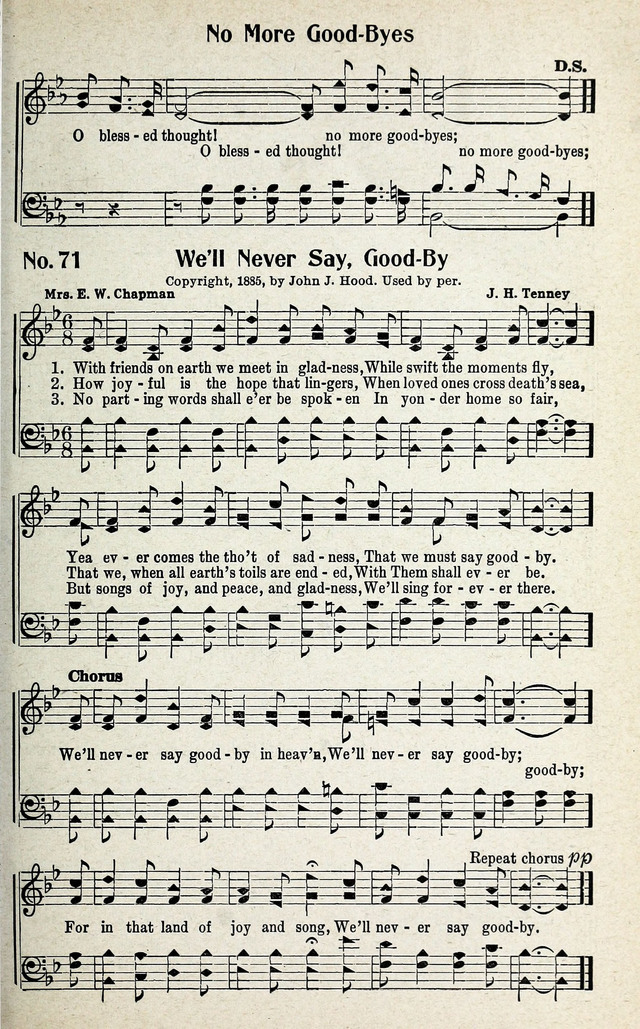 Calvary Songs: A Choice Collection of Gospel Songs, both Old and New page 72