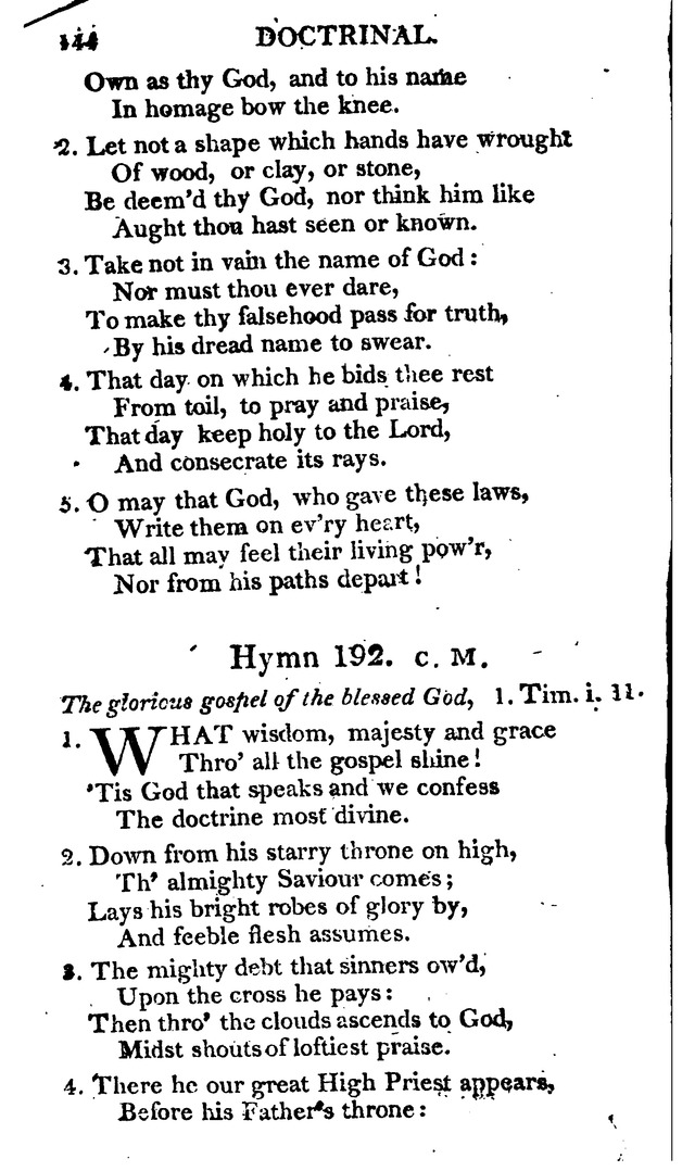 A Choice Selection of Evangelical Hymns, from various authors: for the use of the English Evangelical Lutheran Church in New York page 144