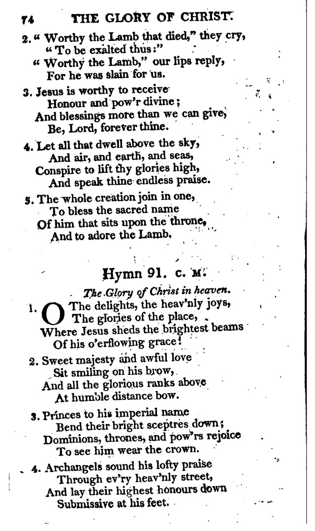 A Choice Selection of Evangelical Hymns, from various authors: for the use of the English Evangelical Lutheran Church in New York page 74