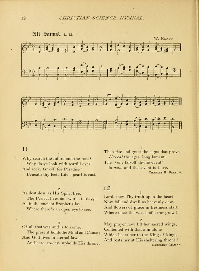 Christian Science Hymnal: a selection of spiritual songs page 12