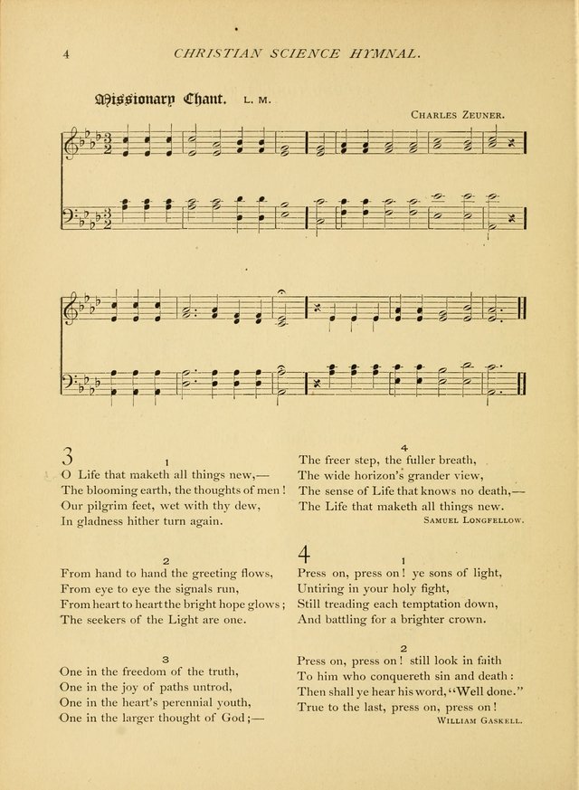 Christian Science Hymnal: a selection of spiritual songs page 4