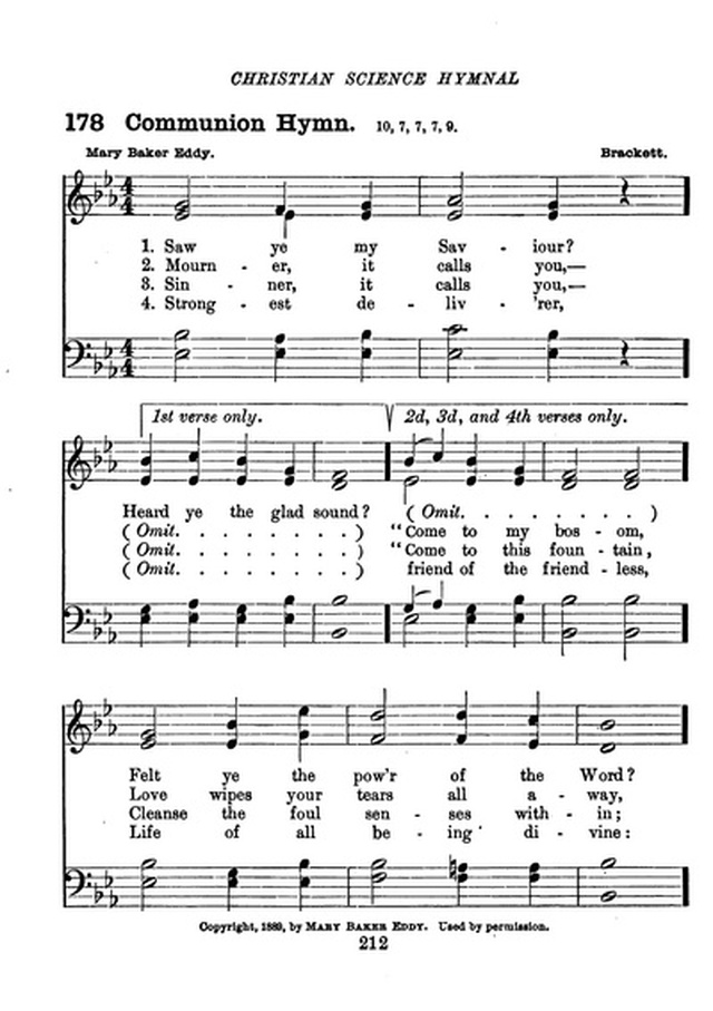 Christian Science Hymnal page 212