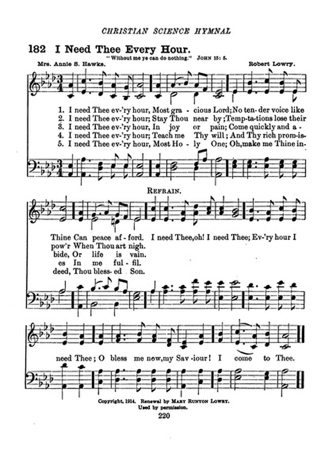 Christian Science Hymnal page 220