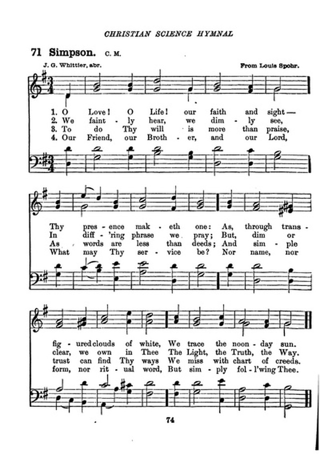 Christian Science Hymnal page 74