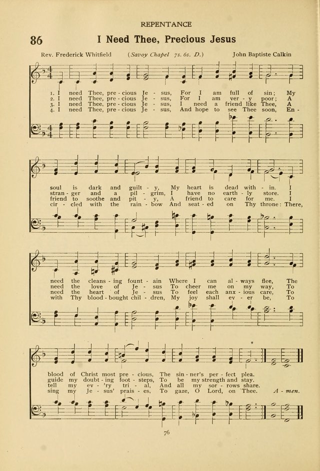 The Church School Hymnal page 76