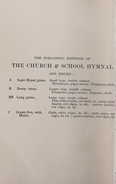 The Church and School Hymnal page vii