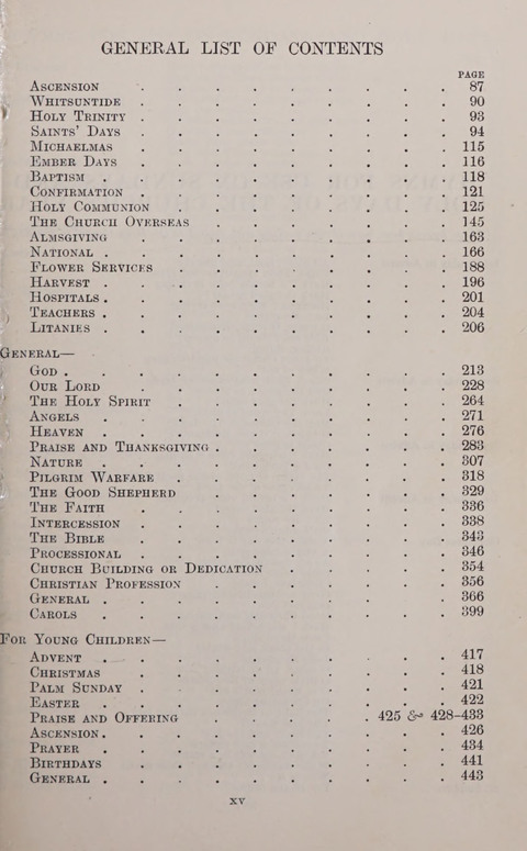 The Church and School Hymnal page xx