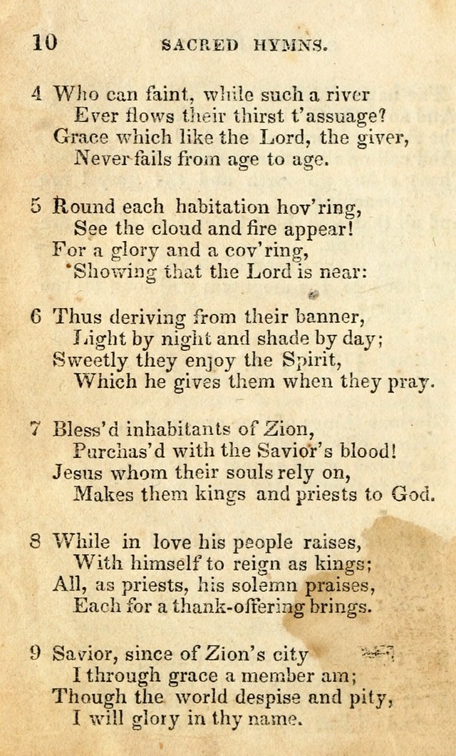 A Collection of Sacred Hymns, for the Church of the Latter Day Saints page 10