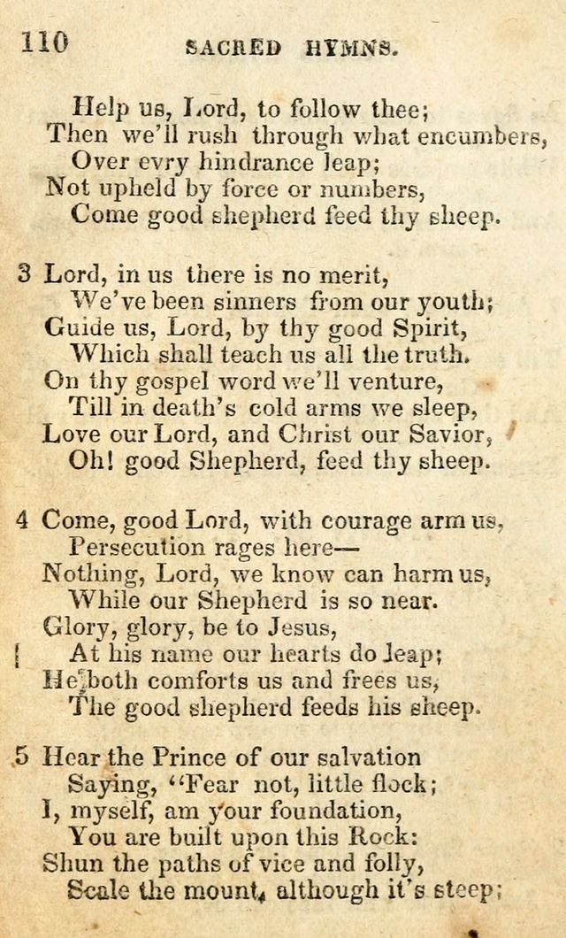 A Collection of Sacred Hymns, for the Church of the Latter Day Saints page 110