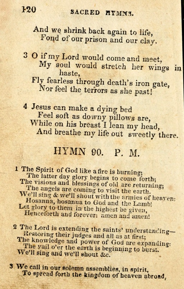 A Collection of Sacred Hymns, for the Church of the Latter Day Saints page 120