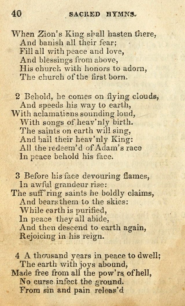 A Collection of Sacred Hymns, for the Church of the Latter Day Saints page 40