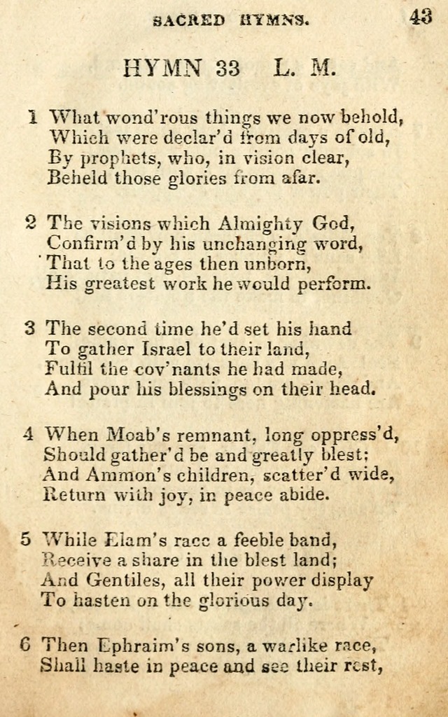 A Collection of Sacred Hymns, for the Church of the Latter Day Saints page 43