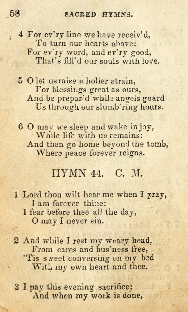 A Collection of Sacred Hymns, for the Church of the Latter Day Saints page 58