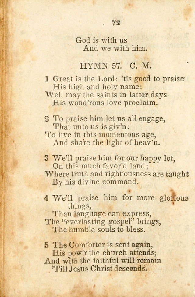 A Collection of Sacred Hymns for the Church of Jesus Christ of Latter-Day  Saints page 73