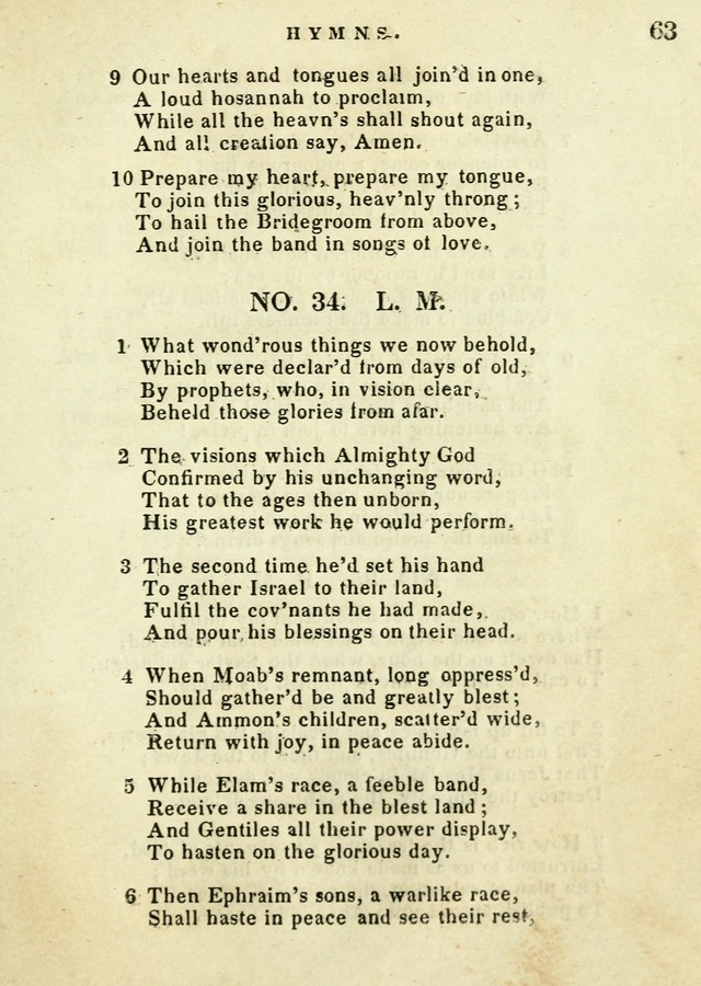 A Collection of Sacred Hymns for the use of the Latter-Day Saints page 63