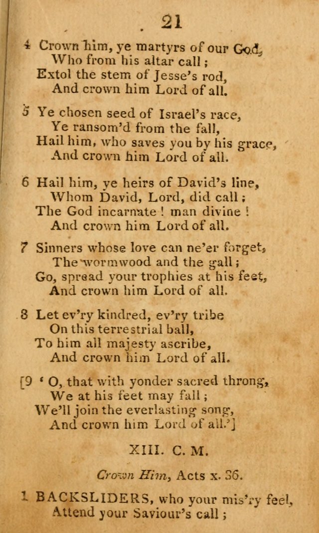 A Choice Selection of Hymns and Spiritual Songs: designed for the use of  the pious page 21