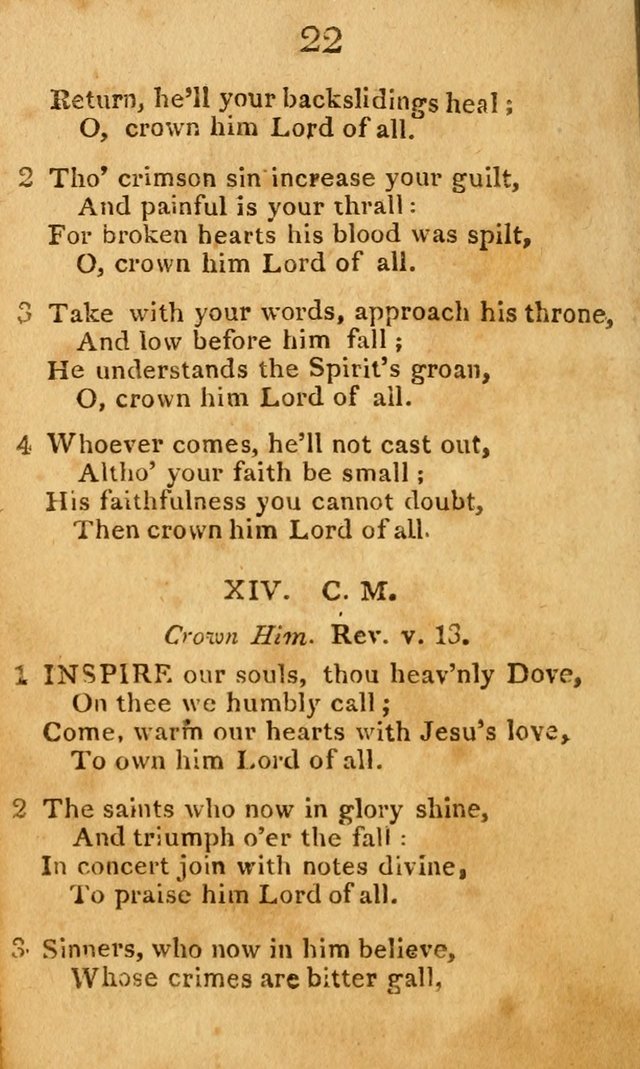 A Choice Selection of Hymns and Spiritual Songs: designed for the use of  the pious page 22