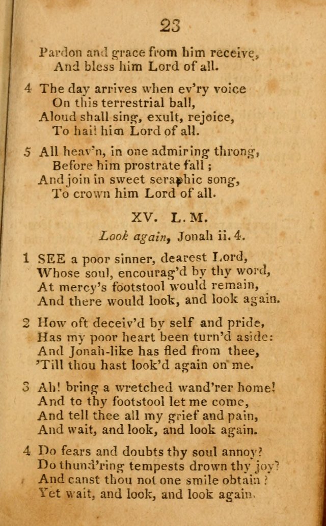 A Choice Selection of Hymns and Spiritual Songs: designed for the use of  the pious page 23