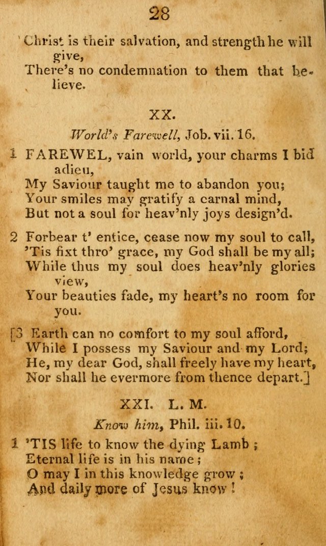 A Choice Selection of Hymns and Spiritual Songs: designed for the use of  the pious page 28