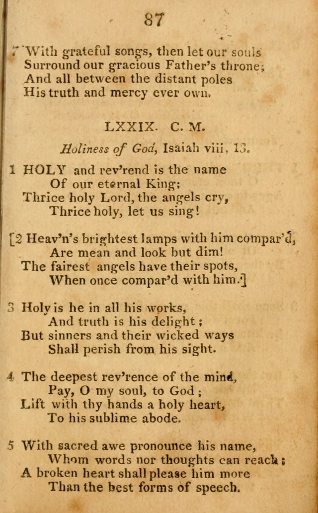 A Choice Selection of Hymns and Spiritual Songs: designed for the use of  the pious page 89