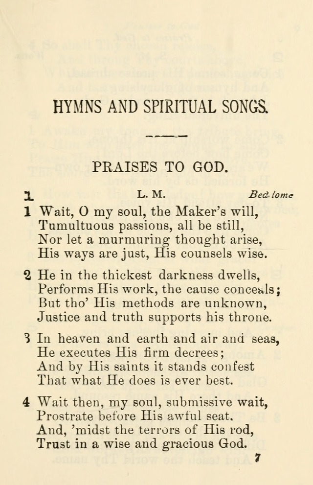 A Choice Selection of Hymns and Spiritual Songs for the use of the Baptist Church and all lovers of song page 10