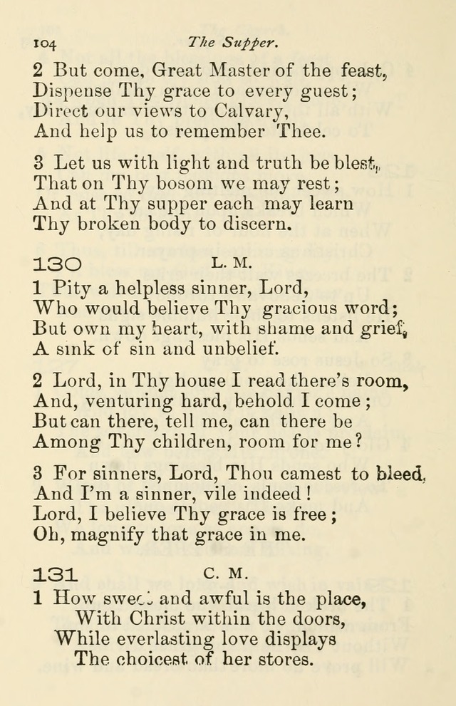 A Choice Selection of Hymns and Spiritual Songs for the use of the Baptist Church and all lovers of song page 107