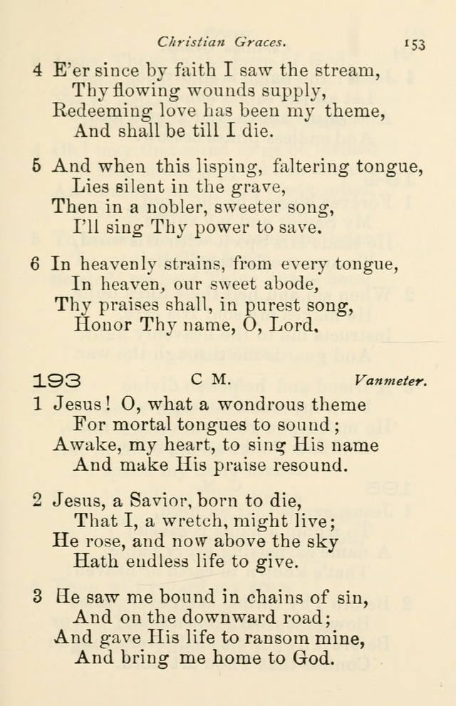 A Choice Selection of Hymns and Spiritual Songs for the use of the Baptist Church and all lovers of song page 156