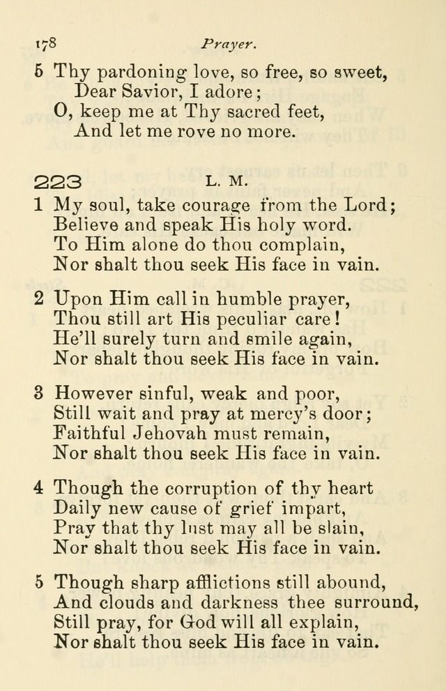 A Choice Selection of Hymns and Spiritual Songs for the use of the Baptist Church and all lovers of song page 181