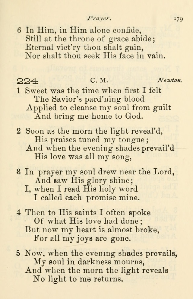 A Choice Selection of Hymns and Spiritual Songs for the use of the Baptist Church and all lovers of song page 182