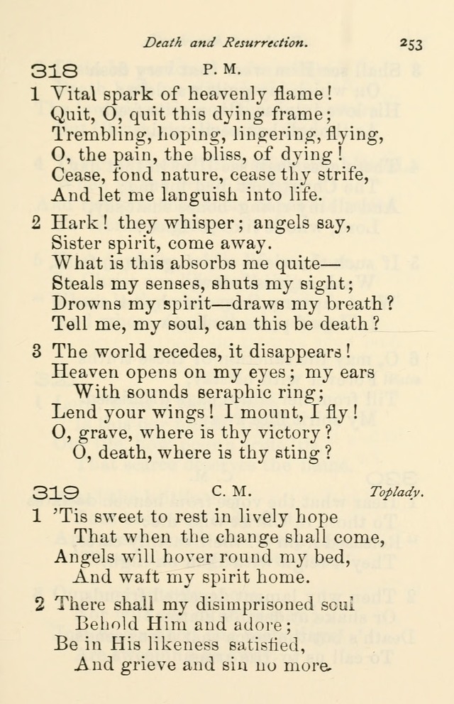 A Choice Selection of Hymns and Spiritual Songs for the use of the Baptist Church and all lovers of song page 256